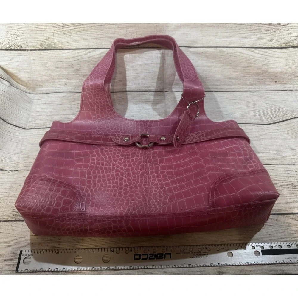 VTG NOS Avon Pink Faux Croc Jelly Plastic Handbag Purse Bag Satchel Y2K GTb5